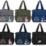 Women's Floral Print Multi-Pocket Tote Bag